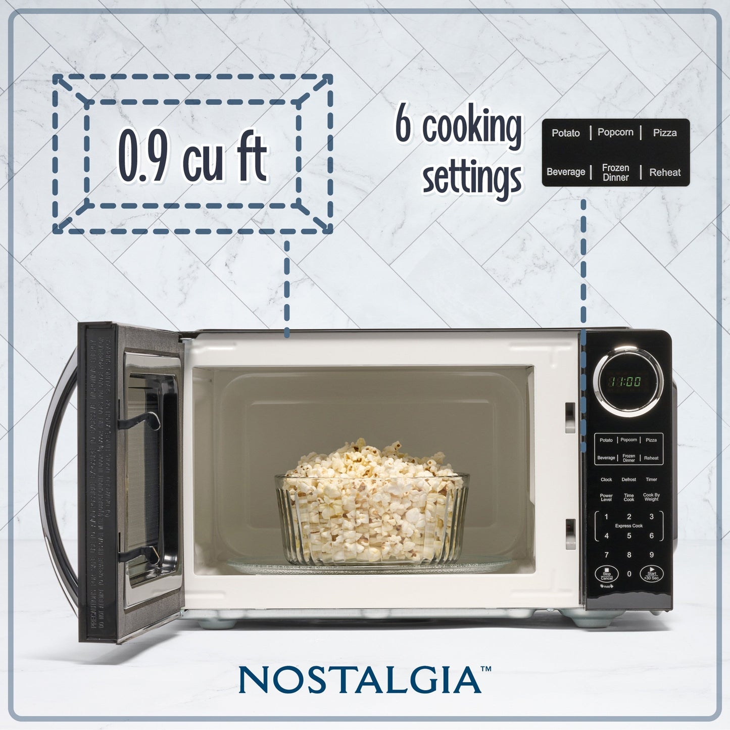 Forno a microonde da banco Nostalgia Retro da 0,9 piedi cubi