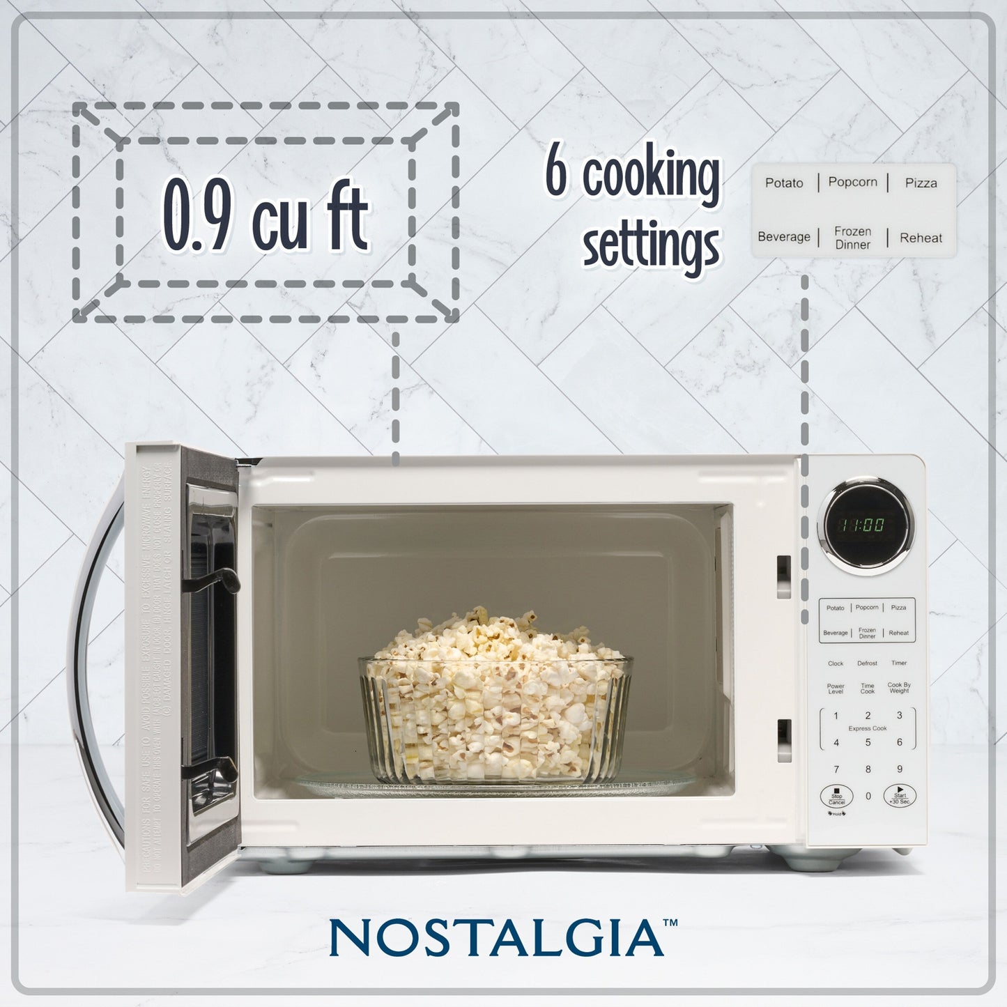 Forno a microonde da banco Nostalgia Retro da 0,9 piedi cubi
