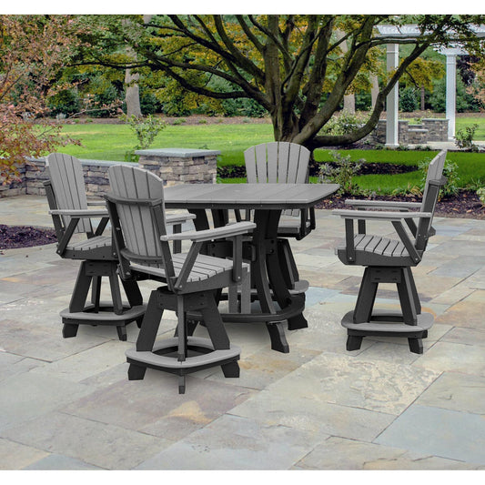 Set da pranzo quadrato da cinque pezzi OS Home and Office in grigio chiaro su base nera