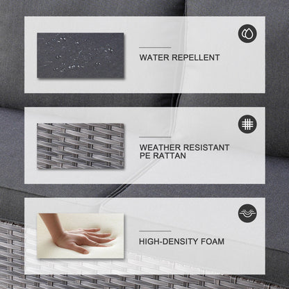 Set di 5 mobili da giardino in vimini con schienale alto OVIOS