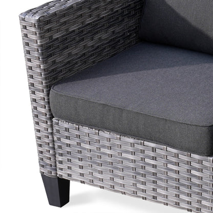 Set di 5 mobili da giardino in vimini con schienale alto OVIOS