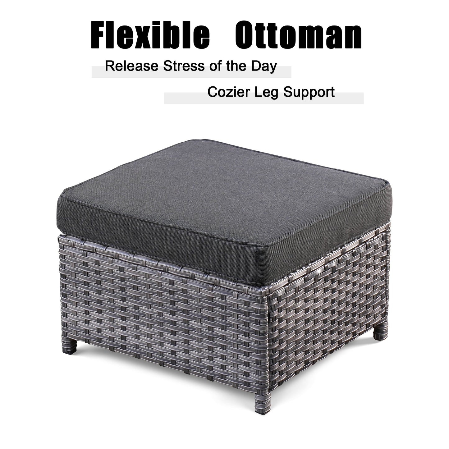 Set di 5 mobili da giardino in vimini con schienale alto OVIOS