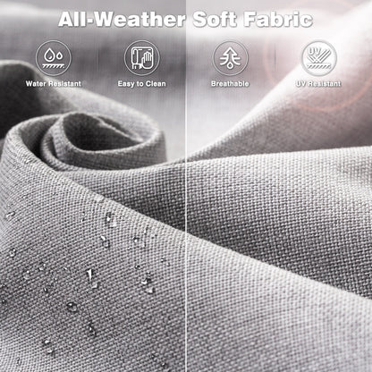 Set da conversazione OVIOS da 5 pezzi con schienale alto in vimini per patio