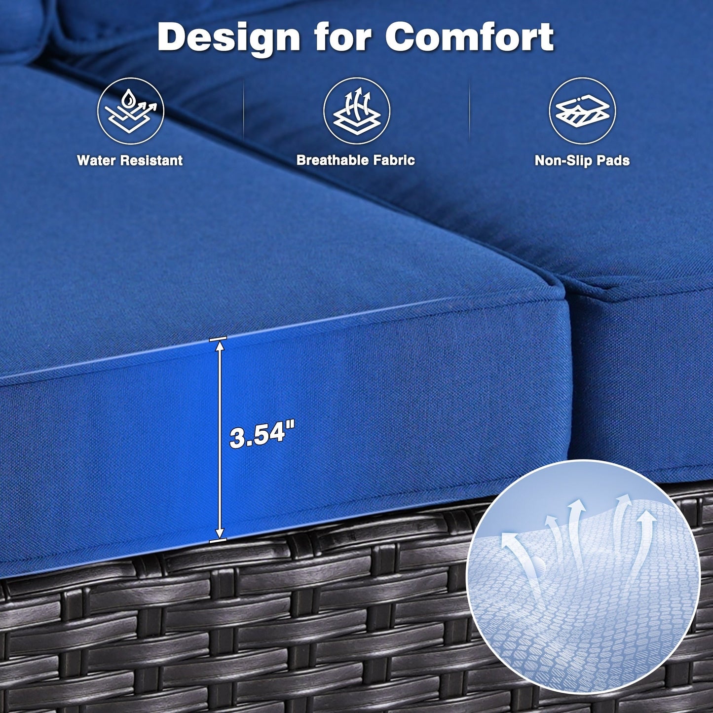 Set di 8 sedie girevoli in vimini per patio OVIOS