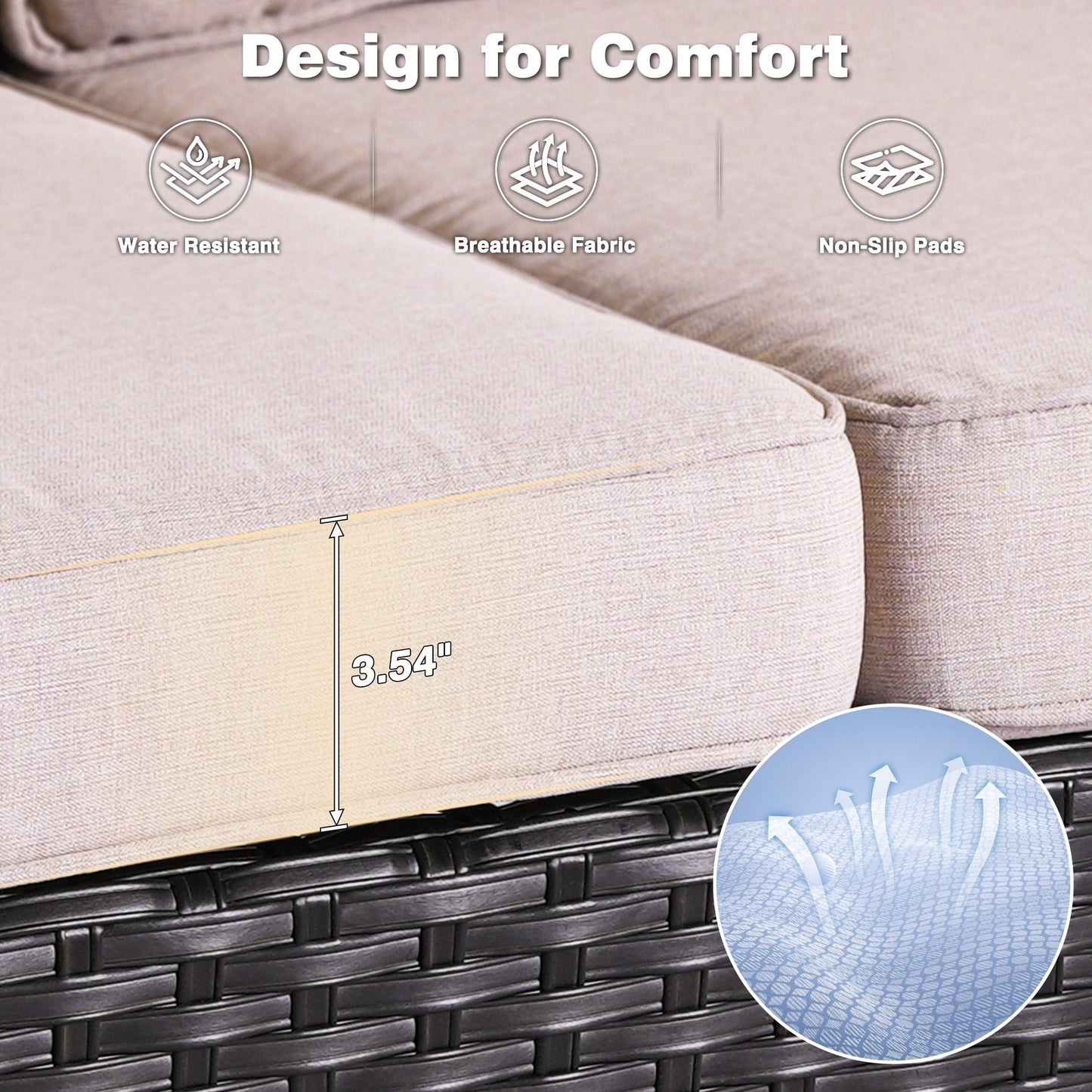 Set di 8 sedie girevoli in vimini per patio OVIOS