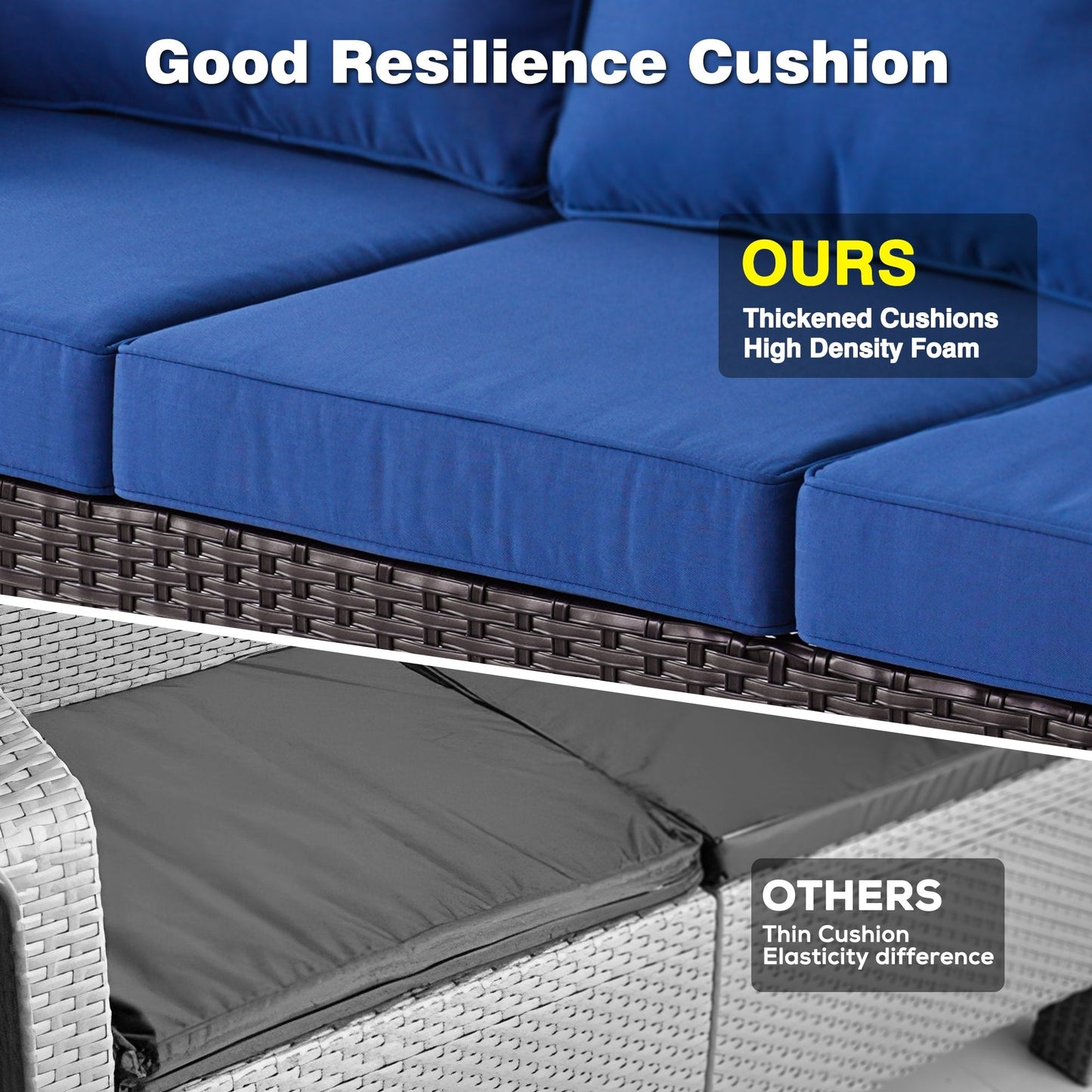 Set di 8 sedie girevoli in vimini per patio OVIOS