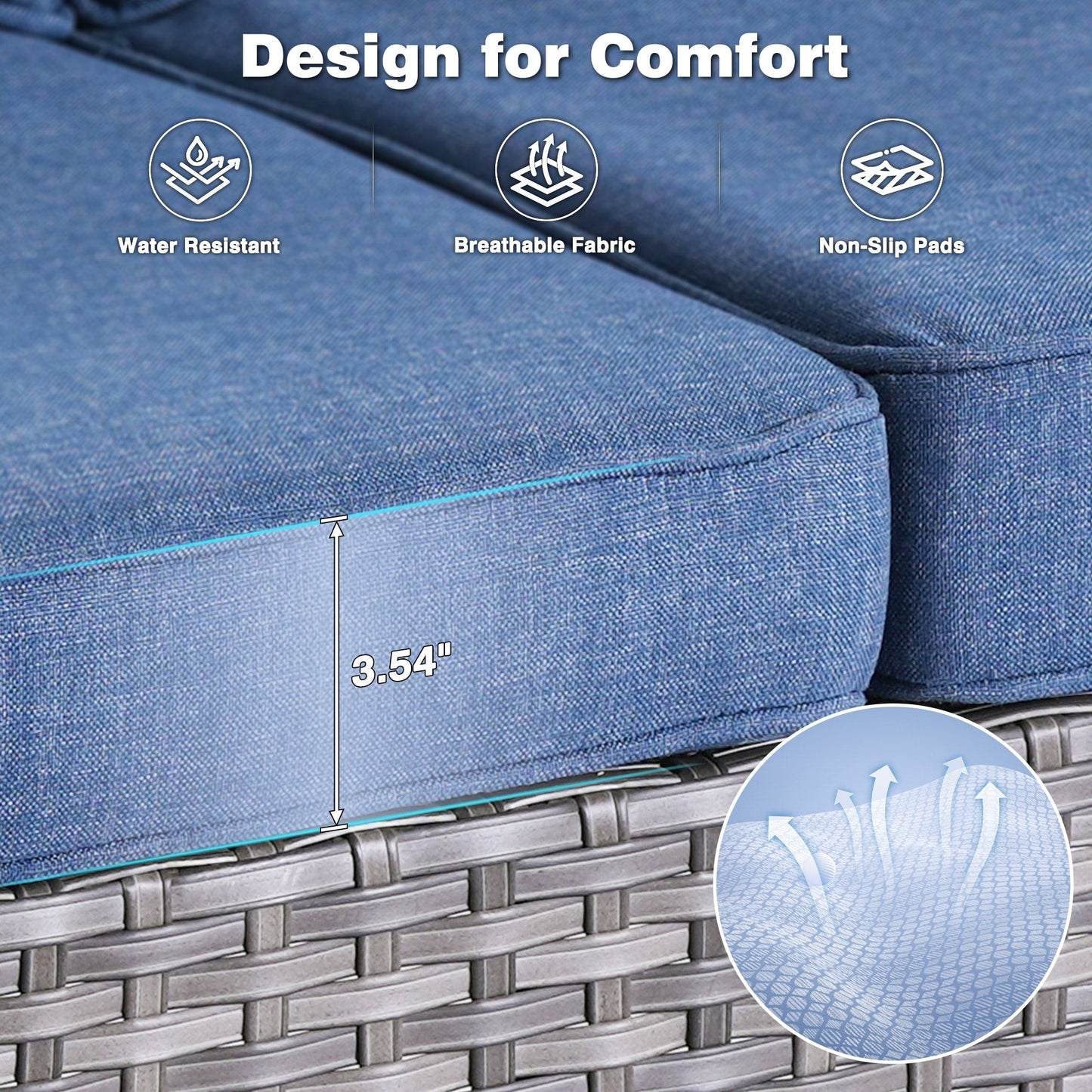 Set di 8 sedie girevoli in vimini per patio OVIOS