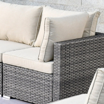 Set di 11 sedie girevoli con braciere in vimini OVIOS Deep Seat