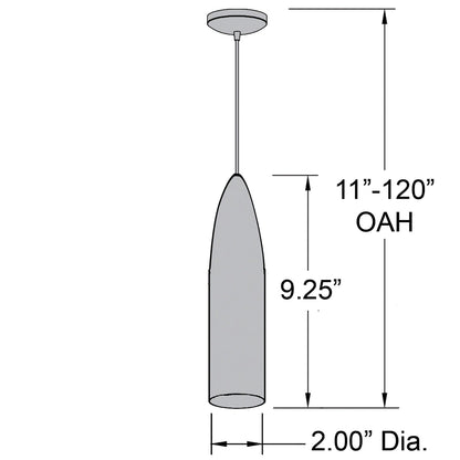 Lampada a sospensione Odyssey LED Bullet spazzolata