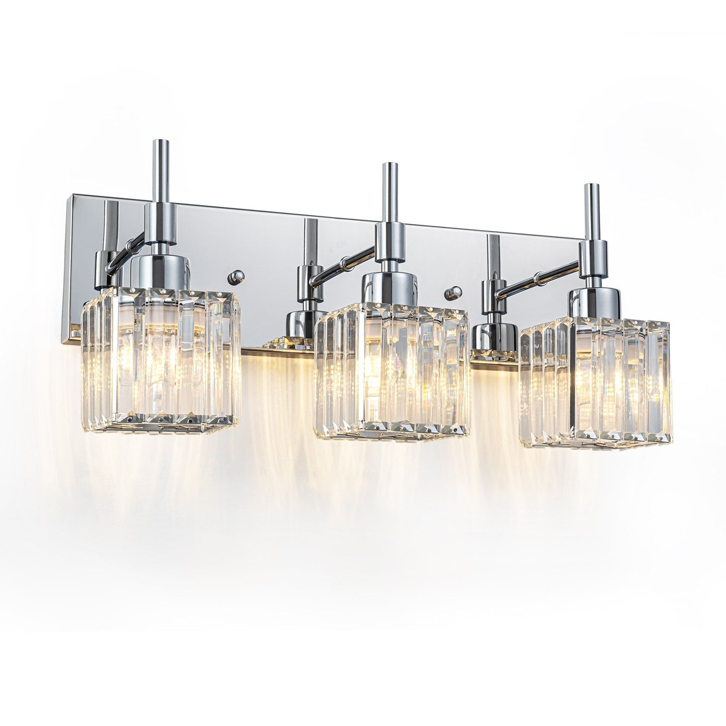 Ora Modern, lampade da bagno in cristallo dimmerabili sopra lo specchio, luci glamour per il bagno