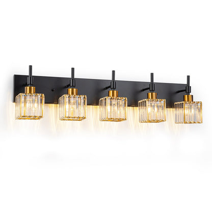 Ora Modern, lampade da bagno in cristallo dimmerabili sopra lo specchio, luci glamour per il bagno