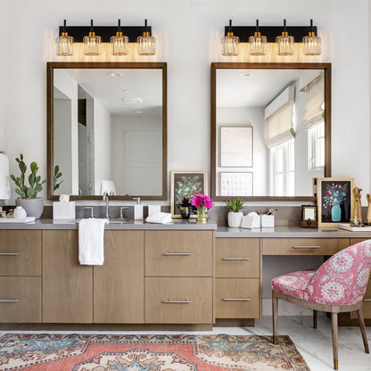 Applique da parete moderne con paralumi in cristallo dimmerabili per il bagno