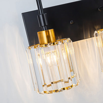 Applique da parete moderne con paralumi in cristallo dimmerabili per il bagno