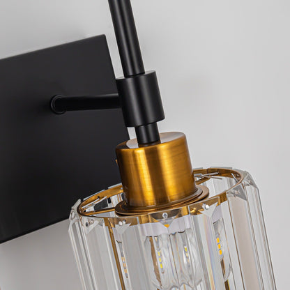 Applique da parete moderne con paralumi in cristallo dimmerabili per il bagno