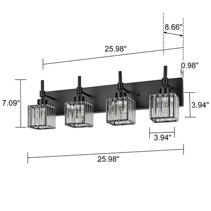 Ora Modern, lampade da bagno in cristallo dimmerabili sopra lo specchio, luci glamour per il bagno
