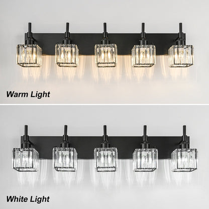 Ora Modern, lampade da bagno in cristallo dimmerabili sopra lo specchio, luci glamour per il bagno