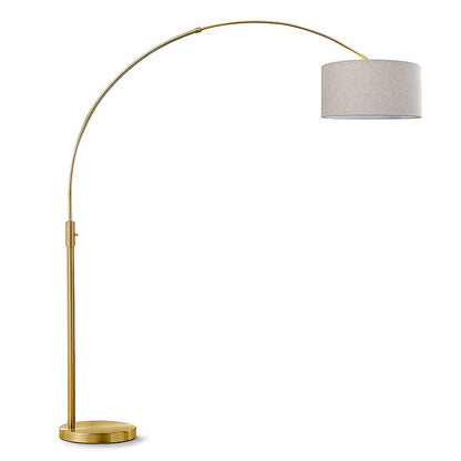 Lampada da terra ad arco retrattile dimmerabile a LED Orbita 81H, lampadina inclusa, finitura ottone anticato