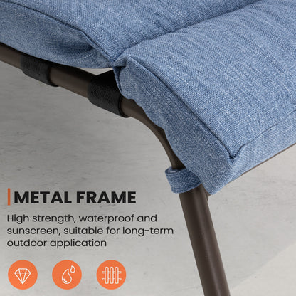 Sedia a sdraio regolabile per esterni con cuscino da spiaggia e piscina