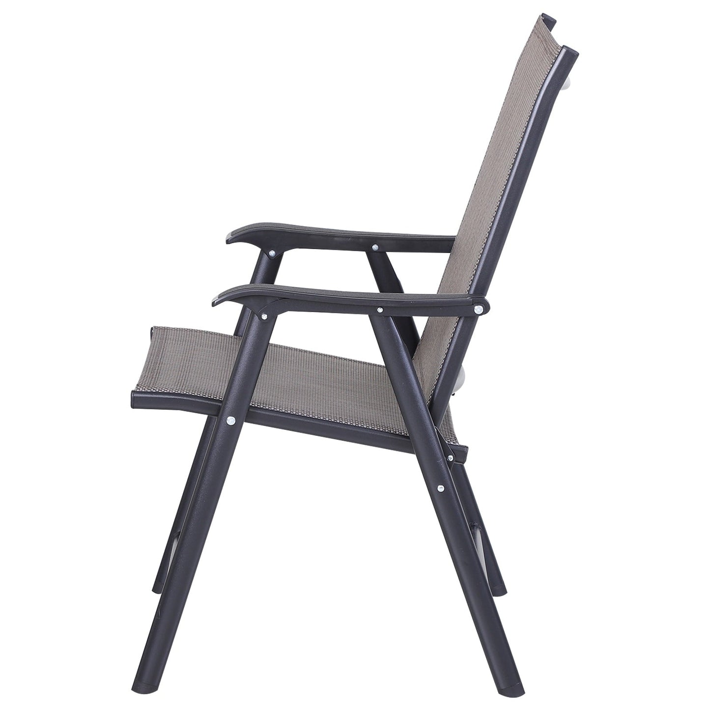 Set di 4 sedie pieghevoli da giardino Outsunny dal design semplice ed elegante, comode per il terrazzo, il giardino, il cortile e i viaggi