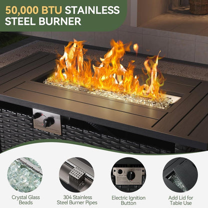 Set di mobili da giardino per esterni con cuscino spesso 4 pollici