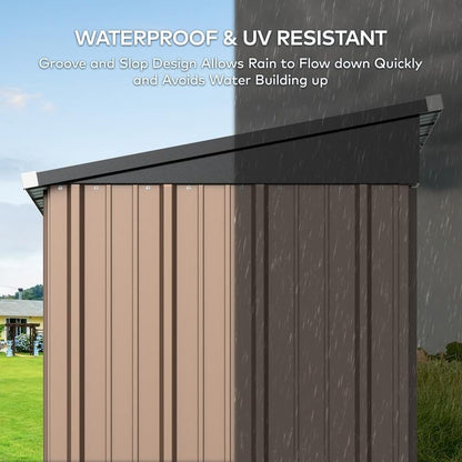 Capannone da giardino in metallo per riporre gli attrezzi da giardino con porta chiudibile a chiave per mobili da giardino e attrezzi