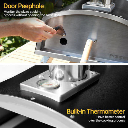 Forno per pizza a legna da esterno, forno per pizza portatile con pala per pizza e borsa per il trasporto - 16 pollici