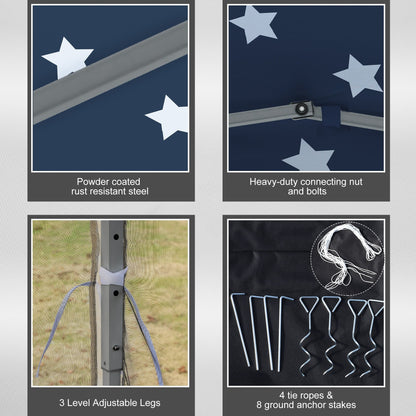 Tendalino pieghevole Outsunny da 10' x 10' resistente con rete laterale rimovibile, design di facile installazione, per feste all'aperto