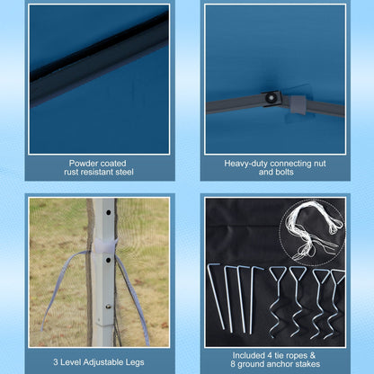 Tendalino pieghevole Outsunny da 10' x 10' resistente con rete laterale rimovibile, design di facile installazione, per feste all'aperto