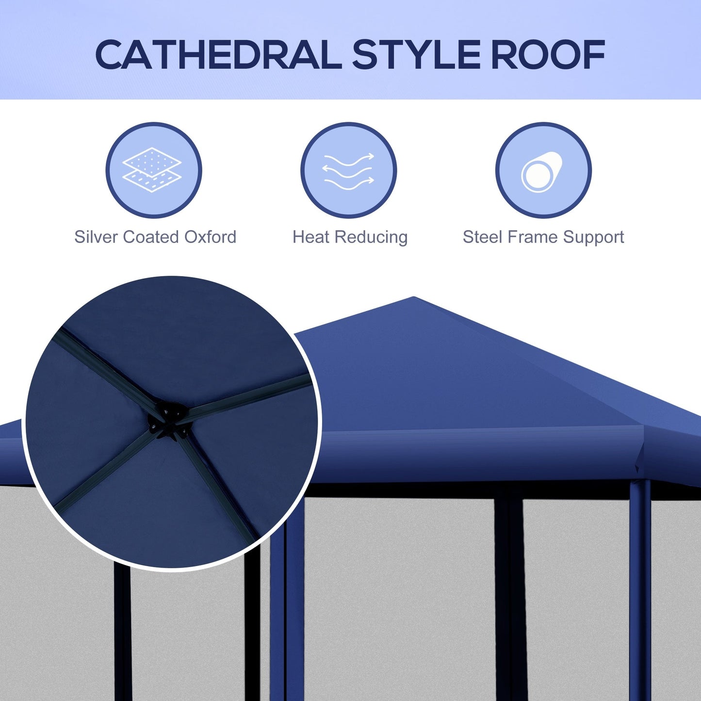 Tendalino pieghevole Outsunny da 10' x 10' resistente con rete laterale rimovibile, design di facile installazione, per feste all'aperto