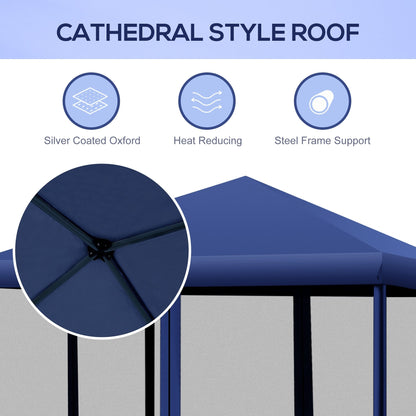 Tendalino pieghevole Outsunny da 10' x 10' resistente con rete laterale rimovibile, design di facile installazione, per feste all'aperto