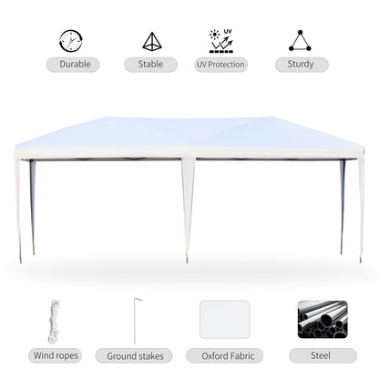 Tendalino pieghevole Outsunny Heavy Duty con telaio robusto, tetto anti-UV, borsa per il trasporto per patio, cortile, spiaggia, giardino