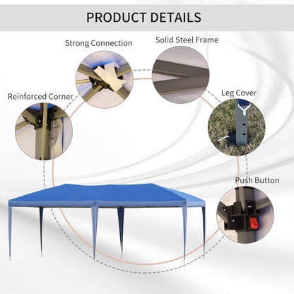 Tendalino pieghevole Outsunny Heavy Duty con telaio robusto, tetto anti-UV, borsa per il trasporto per patio, cortile, spiaggia, giardino