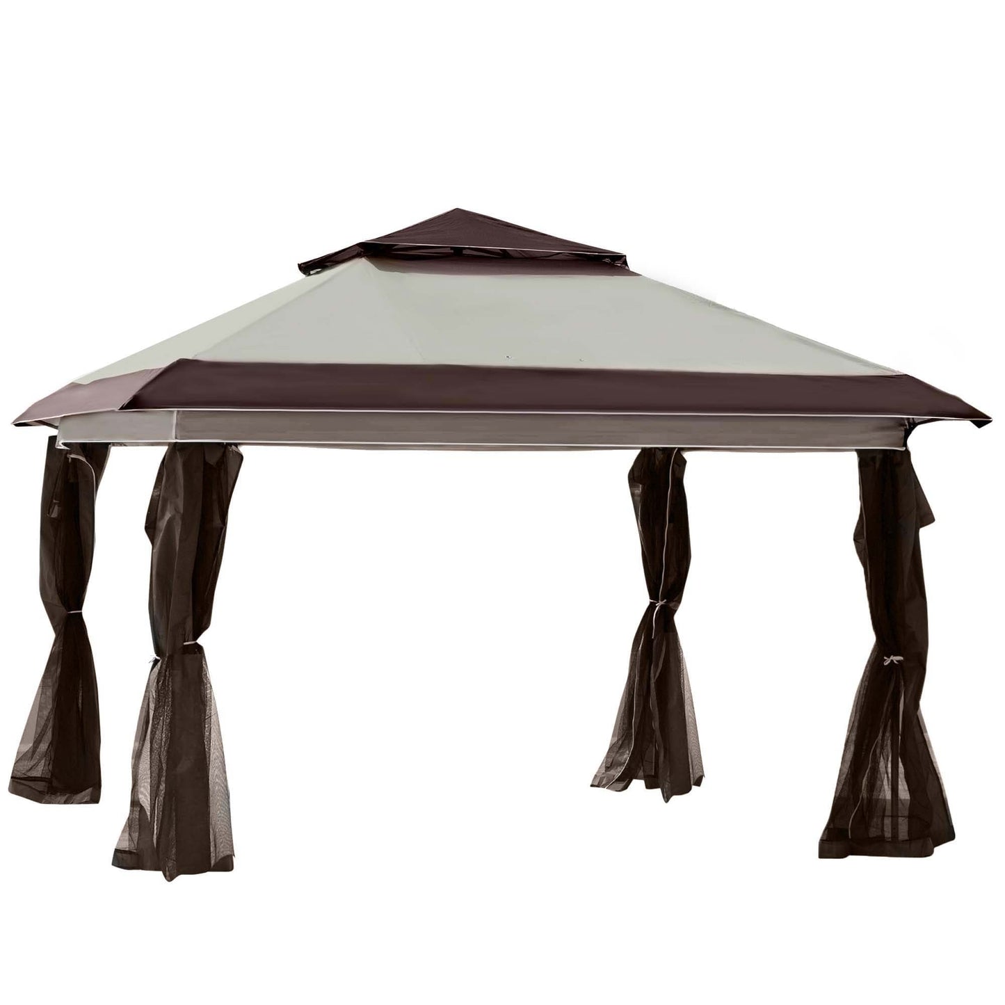 Tenda parasole Outsunny Pop Up Canopy da 12' x 12', pieghevole istantanea, con rete laterale in rete, altezza regolabile su 3 livelli