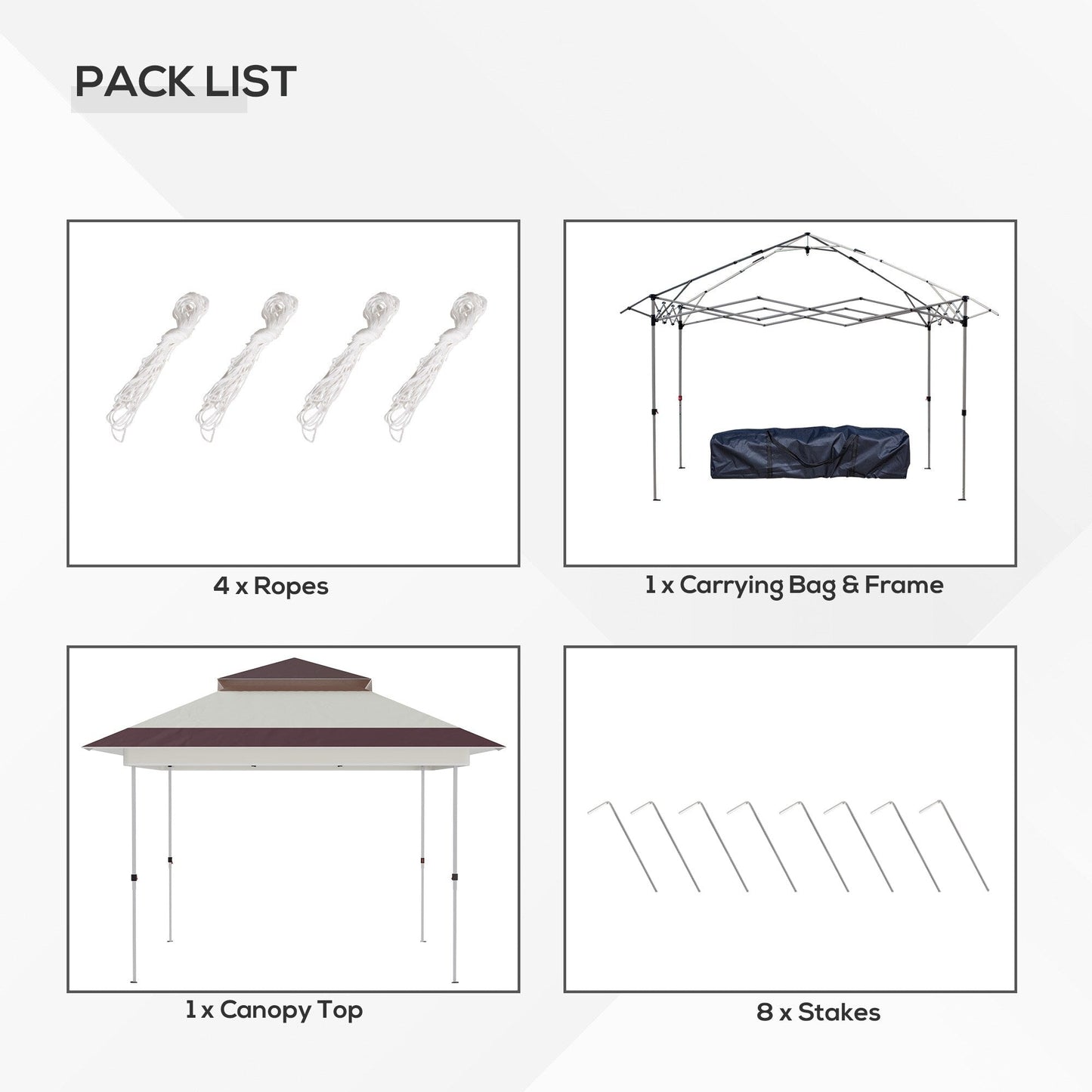 Tenda parasole Outsunny Pop Up Canopy da 12' x 12', pieghevole istantanea, con rete laterale in rete, altezza regolabile su 3 livelli