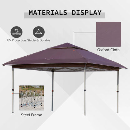 Tenda parasole Outsunny Pop Up Canopy da 12' x 12', pieghevole istantanea, con rete laterale in rete, altezza regolabile su 3 livelli