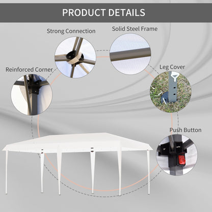 Tendalino pieghevole Outsunny Heavy Duty con telaio robusto, tetto anti-UV, borsa per il trasporto per patio, cortile, spiaggia, giardino