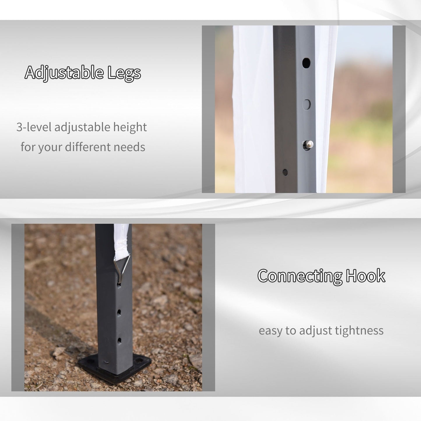 Tendalino pieghevole Outsunny Heavy Duty con telaio robusto, tetto anti-UV, borsa per il trasporto per patio, cortile, spiaggia, giardino