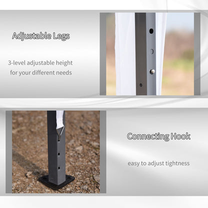 Tendalino pieghevole Outsunny Heavy Duty con telaio robusto, tetto anti-UV, borsa per il trasporto per patio, cortile, spiaggia, giardino