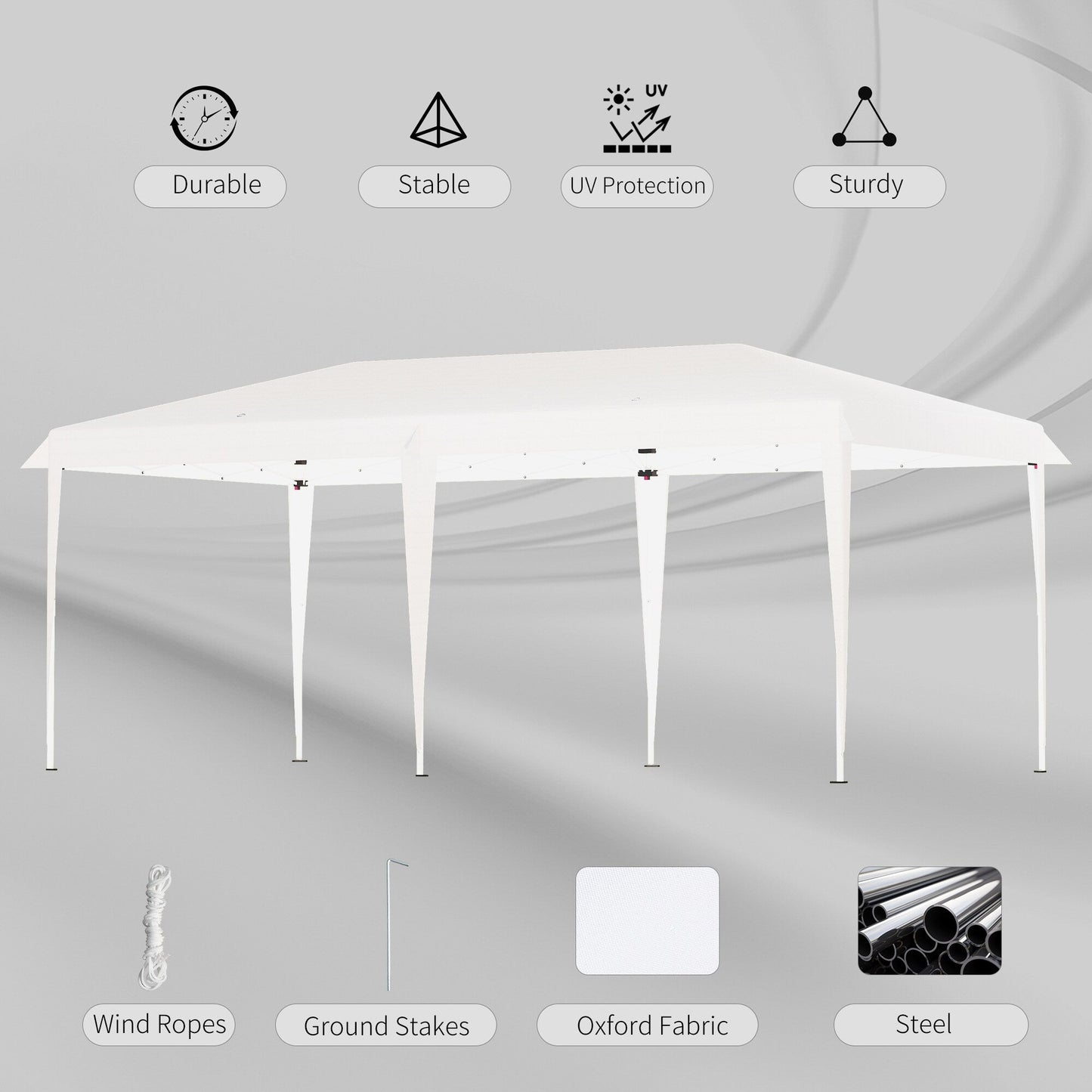 Tendalino pieghevole Outsunny Heavy Duty con telaio robusto, tetto anti-UV, borsa per il trasporto per patio, cortile, spiaggia, giardino