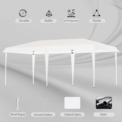 Tendalino pieghevole Outsunny Heavy Duty con telaio robusto, tetto anti-UV, borsa per il trasporto per patio, cortile, spiaggia, giardino