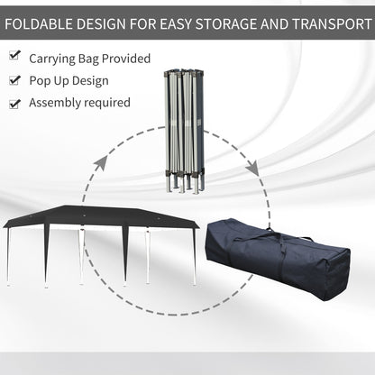 Tendalino pieghevole Outsunny Heavy Duty con telaio robusto, tetto anti-UV, borsa per il trasporto per patio, cortile, spiaggia, giardino