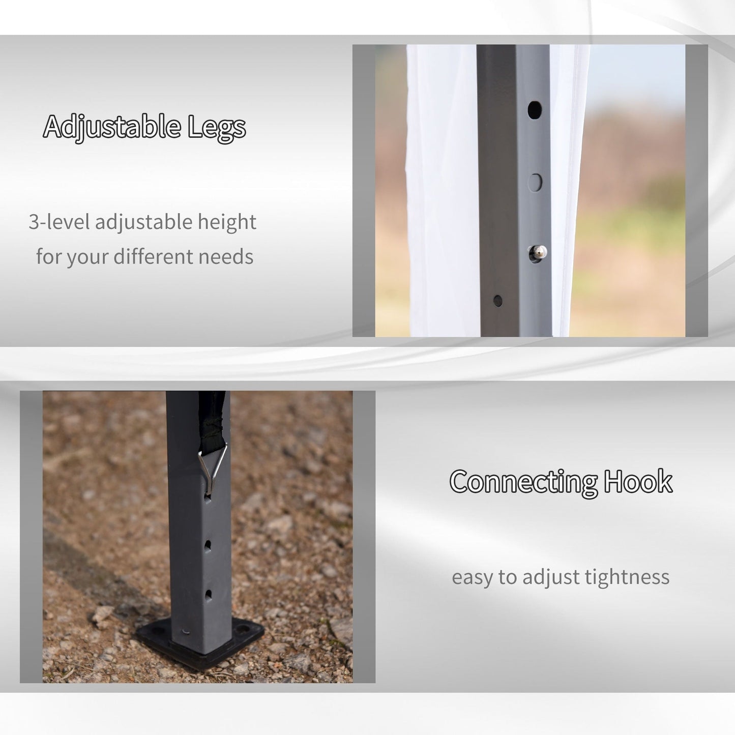 Tendalino pieghevole Outsunny Heavy Duty con telaio robusto, tetto anti-UV, borsa per il trasporto per patio, cortile, spiaggia, giardino