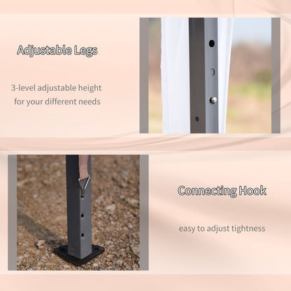 Tendalino pieghevole Outsunny Heavy Duty con telaio robusto, tetto anti-UV, borsa per il trasporto per patio, cortile, spiaggia, giardino