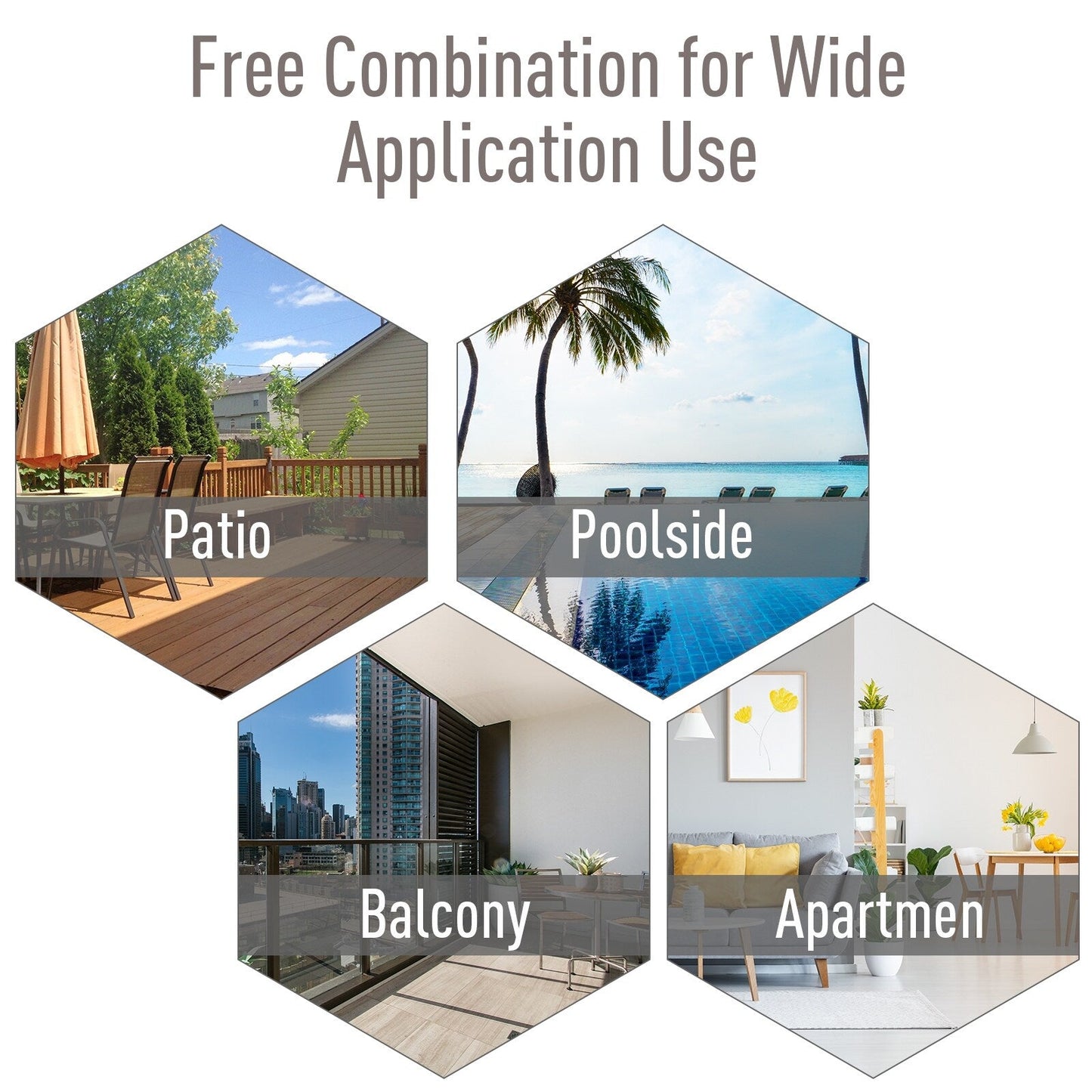 Set di 4 sedie pieghevoli da giardino Outsunny dal design semplice ed elegante, comode per il terrazzo, il giardino, il cortile e i viaggi