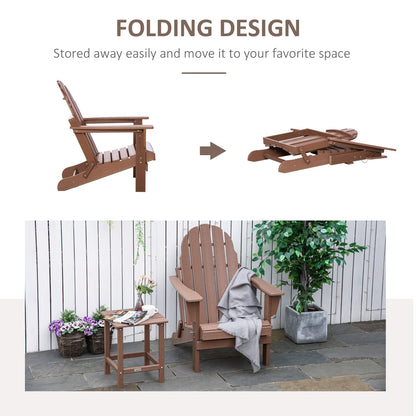 Sedia pieghevole Adirondack Outsunny, sedie da spiaggia in plastica HDPE per esterni adatte a tutte le stagioni, per patio, terrazza e mobili da giardino