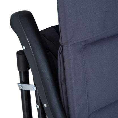 Set di sedie a dondolo pieghevoli Outsunny con seduta e schienale imbottiti, cuscino