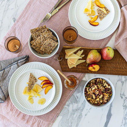 Servizio da tavola scanalato in porcellana bianca Over and Back da 24 pezzi