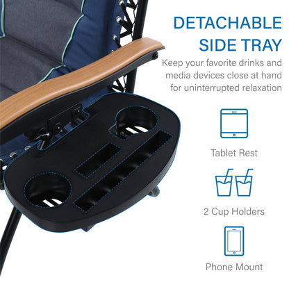 Poltrona reclinabile regolabile con braccioli larghi e portabicchieri, imbottita, oversize XL, a gravità zero - N/D