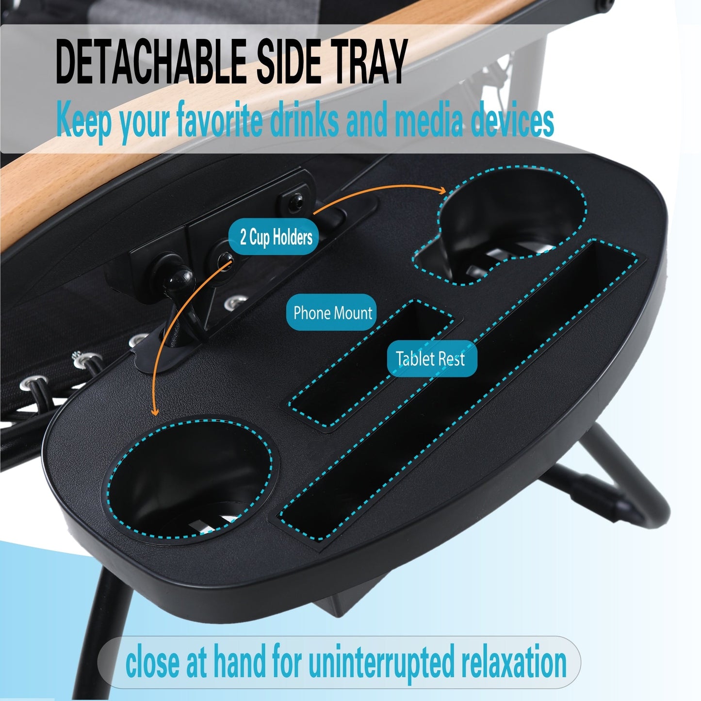 Poltrona reclinabile regolabile con braccioli larghi e portabicchieri, imbottita, oversize XL, a gravità zero - N/D