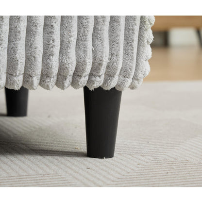 Divano letto regolabile in velluto a coste soffice e chaise longue oversize